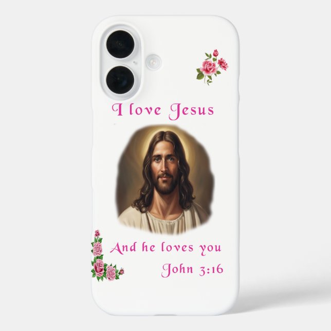 Funda iPhone 16 Amo a Jesús (Reverso )