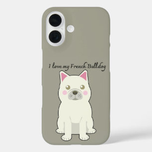 Funda iPhone 16 Amo a mi Bulldog Francés