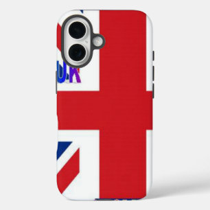 Funda iPhone 16 Amo Reino Unido Estampa de Arte de Nube Esponjos