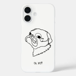 Funda iPhone 16 Amor de Pug: Estuche de teléfono de texto editable