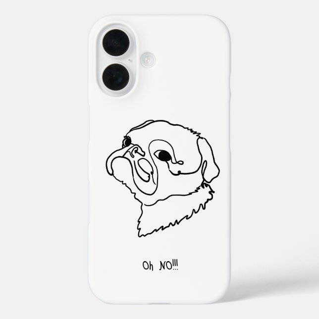 Funda iPhone 16 Amor de Pug: Estuche de teléfono de texto editable (Reverso )