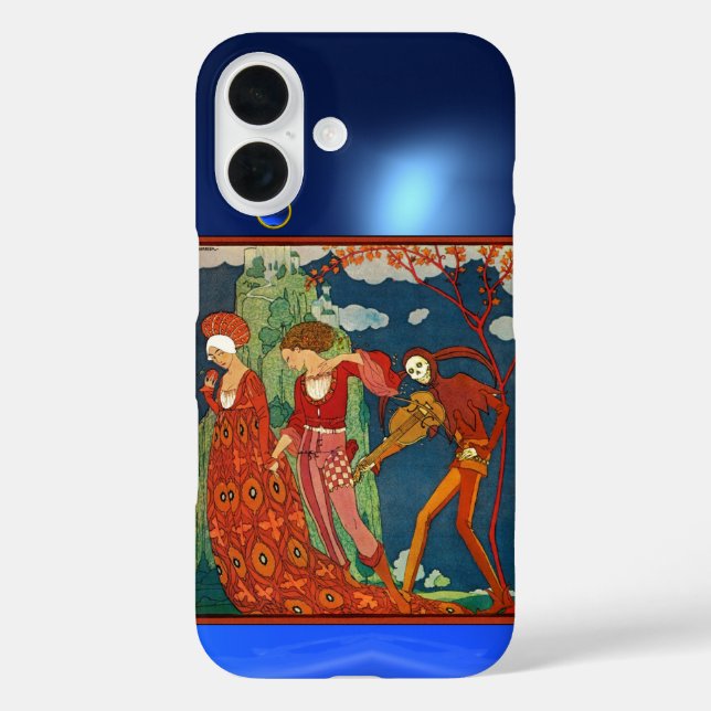 Funda iPhone 16 AMOR, DESEO Y MUERTE GEMSTONES AZULES ROJOS Fantas (Reverso )