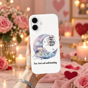 Funda iPhone 16 Amor personalizado de Luna y de vuelta