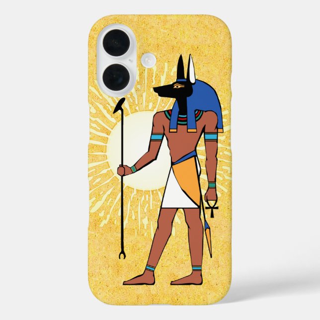 Funda iPhone 16 Ancient Egyptian God Anubis (Reverso )