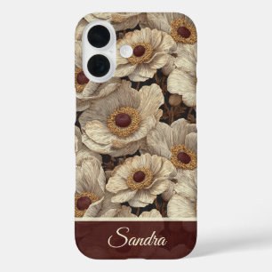 Funda iPhone 16 Anémonas Nombre de Regalo de Cumpleaños Extremo