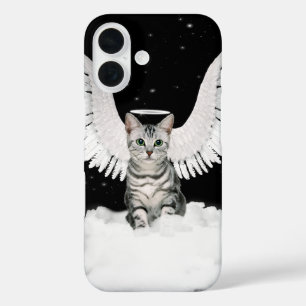 Funda iPhone 16 Ángel guardián del gato de Tabby con alas