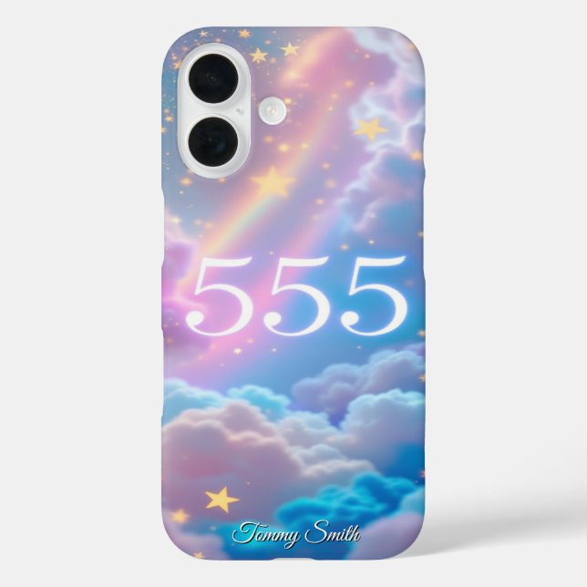 Funda iPhone 16 Ángel místico número 555 - Cambio divino (Reverso )