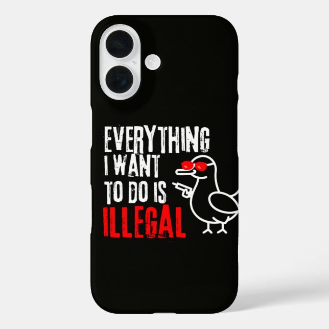 Funda iPhone 16 Animal meme sarcástico (Reverso )