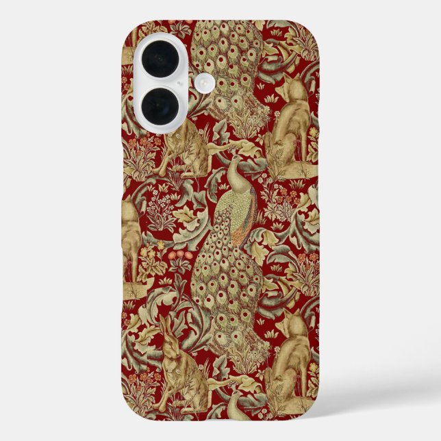 FUNDA iPhone 16 ANIMALES FORESTALES, FOX, PEACOCK, CUIDADO EN FLOR (Reverso )