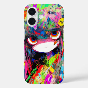 Funda iPhone 16 Anime Chica Resumen colorido