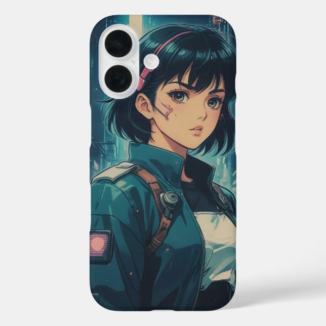 Funda iPhone 16 Anime Cyperpunk Chica (Reverso )