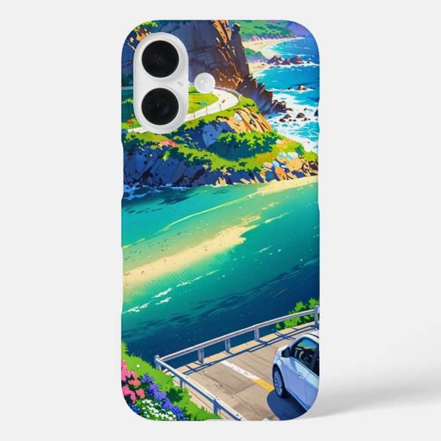 Funda iPhone 16 Anime Summer Coastal Drive (Reverso )