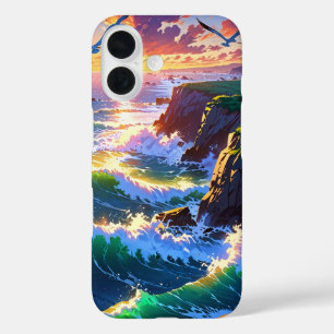 Funda iPhone 16 Anime Summer Seaside Sunset