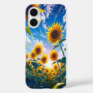 Funda iPhone 16 Anime Summer Sunflower Field