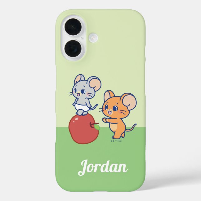 Funda iPhone 16 Anime Tuffy y Jerry Apple Rolling (Reverso )
