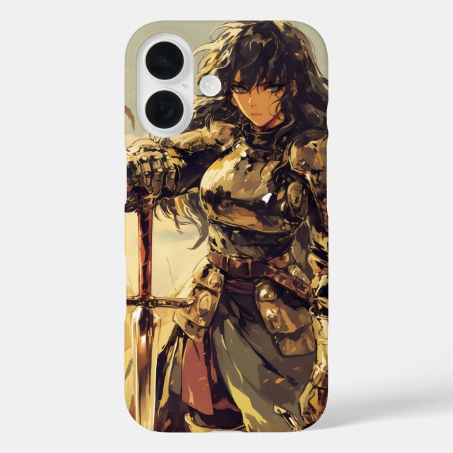 Funda iPhone 16 Anime Woman Knight Fantasy (Reverso )