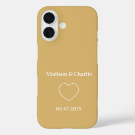 Funda iPhone 16 Aniversario de Boda de Amor Minimalista