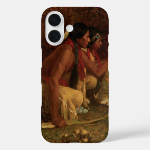 Funda iPhone 16 Antigua Americana Nativa, Cazando Ciervos por Cous