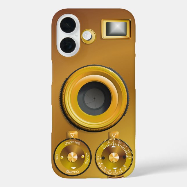 Funda iPhone 16 Antigua cámara Steampunk (Reverso )