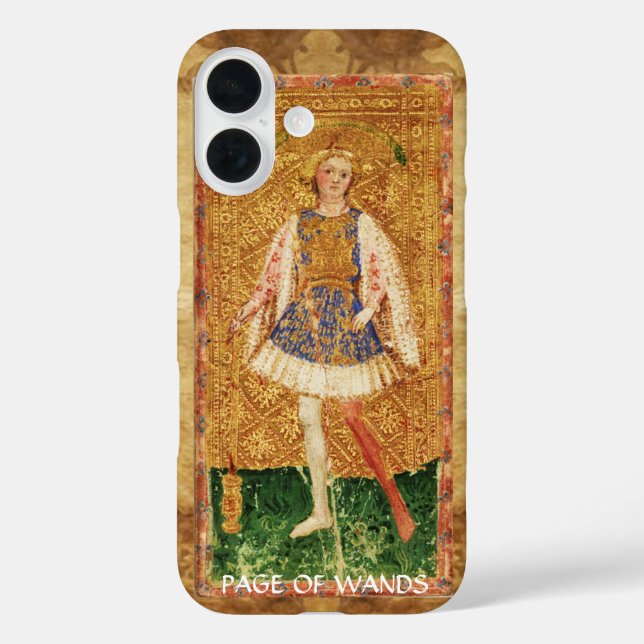 FUNDA iPhone 16 ANTIGUA RENAISSANCE TAROTS / PÁGINA DE BODAS (Reverso )