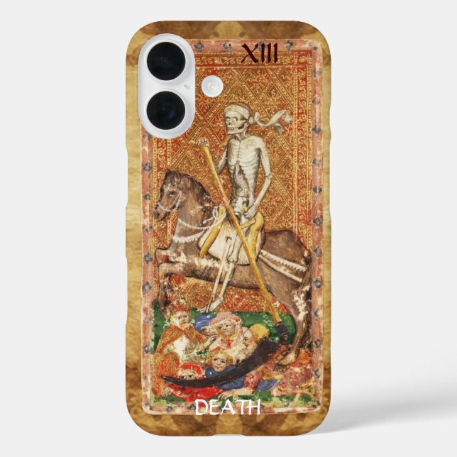 FUNDA iPhone 16 ANTIQUE RENAISSANCE TAROTS 13 / MUERTE (Reverso )
