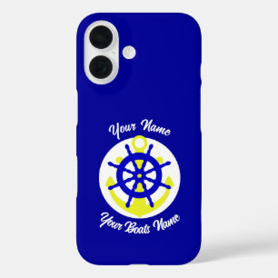 Funda iPhone 16 Anuncio de la tripulación de barco personalizado