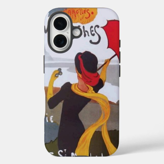 Funda iPhone 16 Anuncio de viajes francés de 1910 (Reverso )