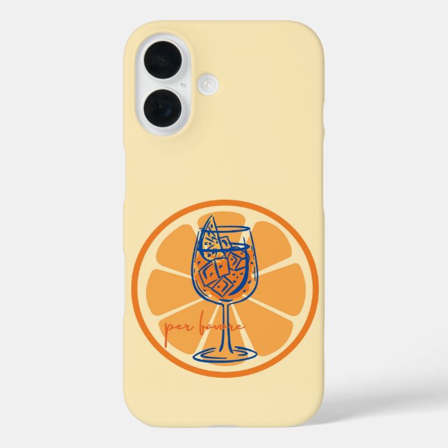 Funda iPhone 16 Aperol Por Favor (Reverso )