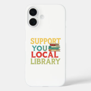 Funda iPhone 16 Apoyar a los lectores de libros de su biblioteca l