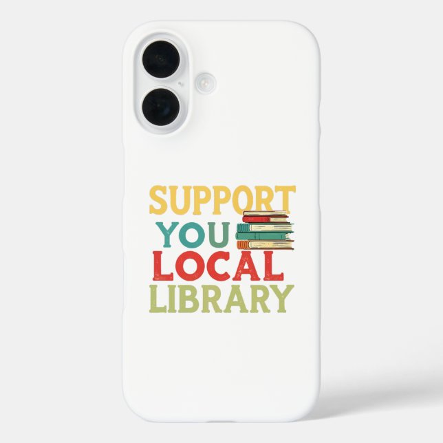 Funda iPhone 16 Apoyar a los lectores de libros de su biblioteca l (Reverso )