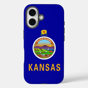 Funda iPhone 16 Apple iPhone 16 Funda-Mate con bandera de Kansas
