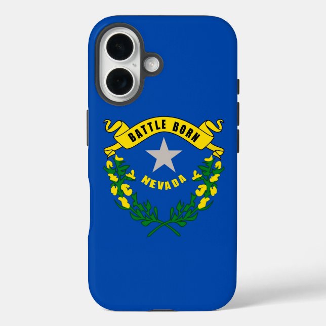 Funda iPhone 16 Apple iPhone 16 Funda-Mate con bandera de Nevada (Reverso )
