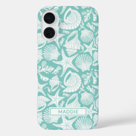 Funda iPhone 16 Aqua Shells Personalized