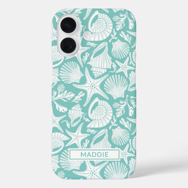 Funda iPhone 16 Aqua Shells Personalized (Reverso )