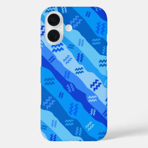 Funda iPhone 16 Aquarius Zodiac Stripes