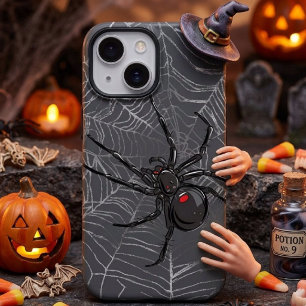 Funda iPhone 16 Araña Viuda Negra y Arte de Dibujo de Telaraña
