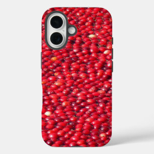 Funda iPhone 16 Arándanos Festivos Rojos