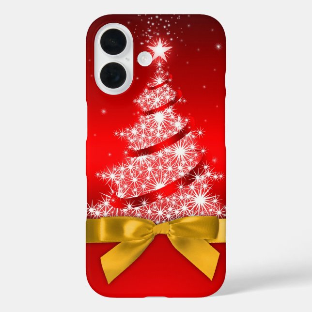 Funda iPhone 16 Árbol de Navidad con arco falso (Reverso )