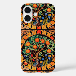 Funda iPhone 16 ÁRBOL naranja CON HOJAS VERDES, FLORES