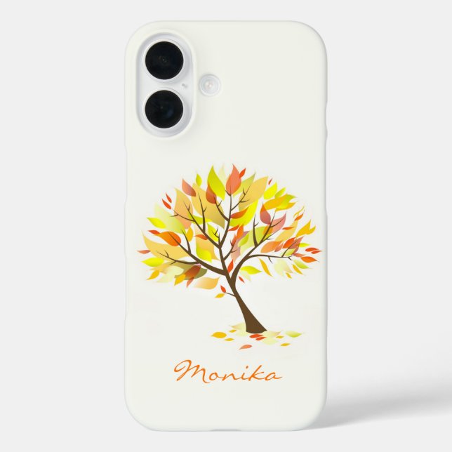 Funda iPhone 16 Árbol temático de otoño (Reverso )