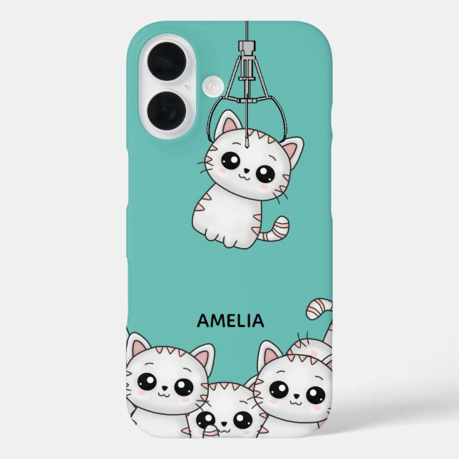 Funda iPhone 16 Arcade Claw Cute Kitten Grabber Personalizado (Reverso )