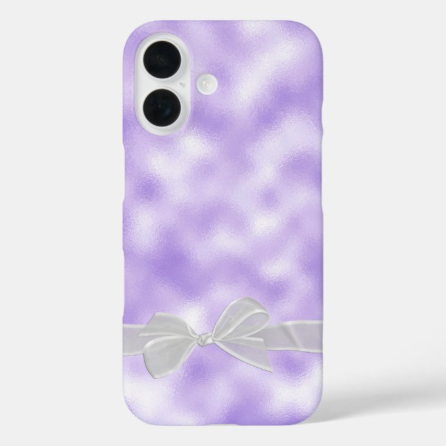 Funda iPhone 16 arcoiris blanco sobre la escarcha morada (Reverso )