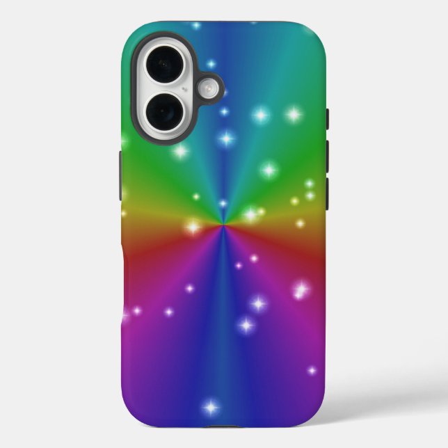 Funda iPhone 16 Arcoiris con estrellas (Reverso )