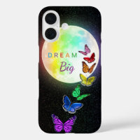 Arcoiris con luna llena y mariposas arcoiris sueña