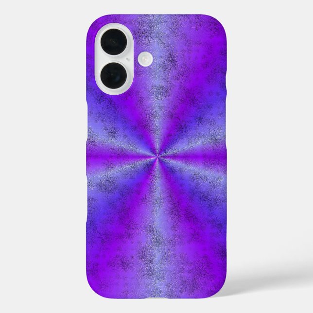 Funda iPhone 16 Arcoiris rosa azul en optik de cuero de piel de el (Reverso )