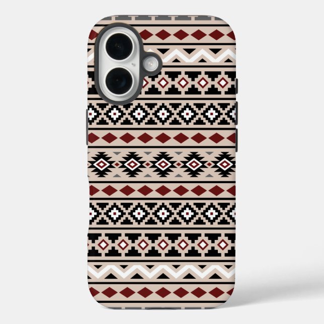 Funda iPhone 16 Arena Roja Gris Negro Azteca Essence II Ptn (Reverso )