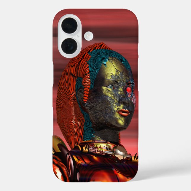 Funda iPhone 16 ARES - CYBORG PORTRAIT Science Ficción (Reverso )