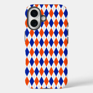 Funda iPhone 16 Argyle naranja y Diamante Azul