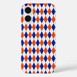 Funda iPhone 16 Argyle naranja y Diamante Azul