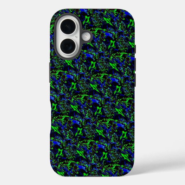 Funda iPhone 16 Artdeco loco en el funky estilo arcoiris (Reverso )